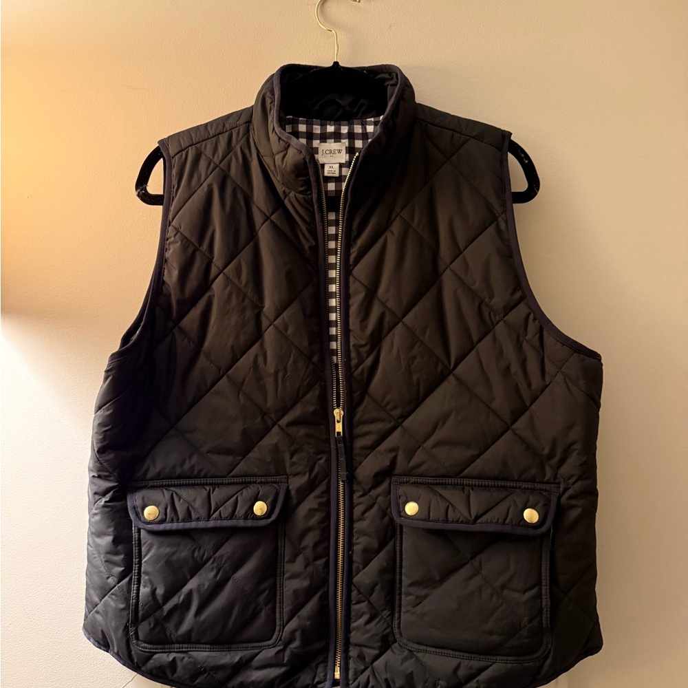 J. Crew Black and White Checkered Lining Vest